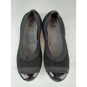 Stuart Weitzman Ballerina Flats Patent Toe Black Stretch 6.5 M